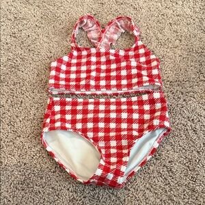 Cat & Jack Red Checkered Kids Bikini